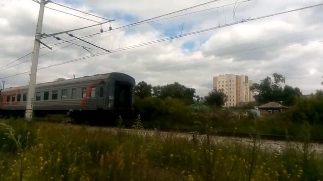 Тепловоз тэп70 пригородный поезд прибывает на станцию ботаническая