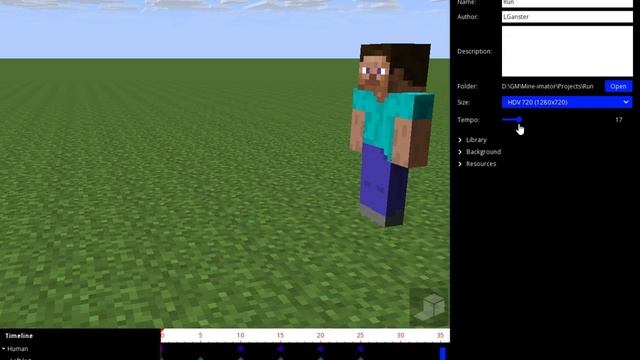 Создание плавной анимации походки | Mine Imator + экспорт