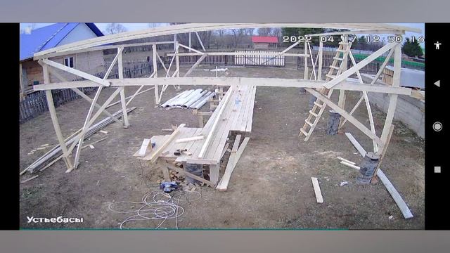 Навес в одиночку 6 5  для изготовления соломенных понелей и их хроннениее