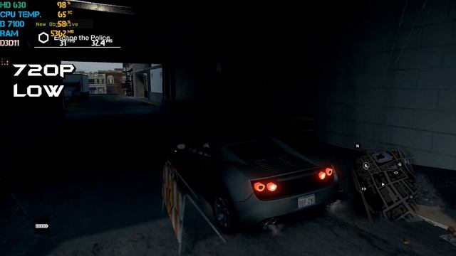 Watch Dogs 1  Intel HDUHD 520530620630  i3 7100 Performance Test  720p Low Settings