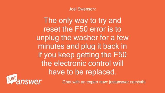 Fault Code F50 On My Miele Washing Machine Model W5903. What