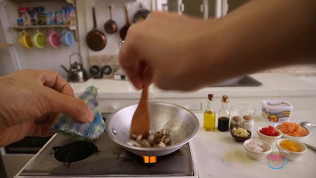 STIR FRY MUSHROOM Kitchen TOYS REAL FOOD COOKING  ASMR Cooking