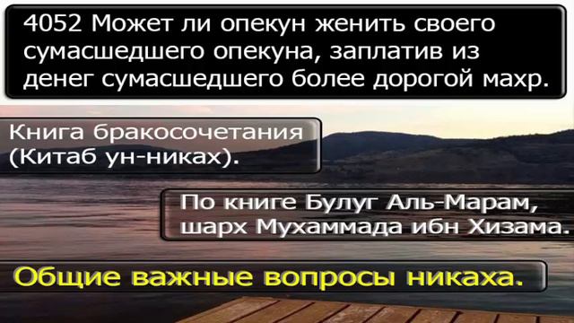 4052 Может ли опекун женить своего сумасшедшего опекуна, заплатив из денег сумасшедшего