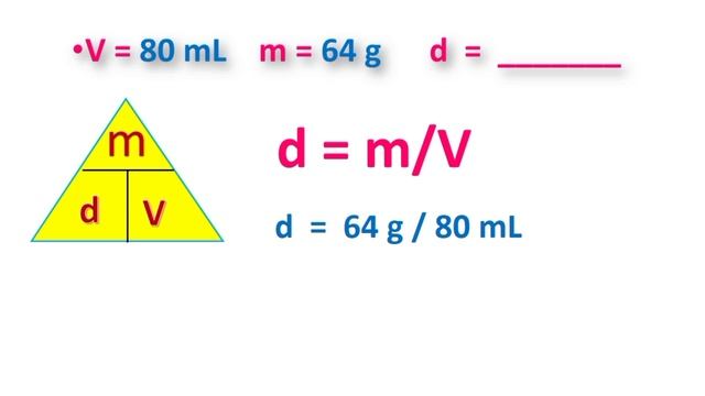DENSIDAD, MASA Y VOLUMEN. Formula