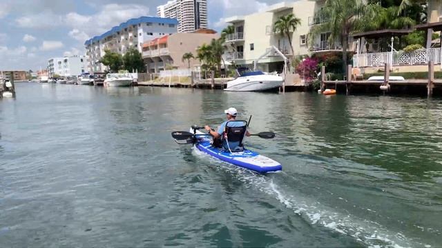 Inflatable SUP Kayak With Electric Motor Installed
