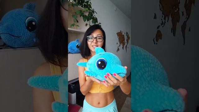Плюшевый дельфин крючком по МК от @goozell_toys. Амигуруми дельфинчик