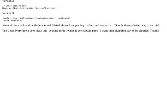 Magento: How To Empty Cart Or Clear Session 