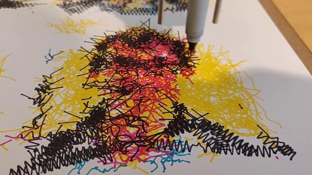 Day 010 – Vectorize Image With Contiguous Random Lines In CMYK Color Channels