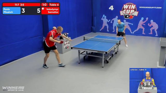 12:00 Плющ Павел 3-0 Самойлов Владимир  стол 4  ЮГ-1  02.06.22