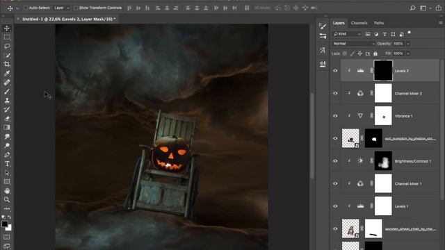 Photoshop Manipulation Tutorial - Halloween Series - Creepy Old Pumpkin