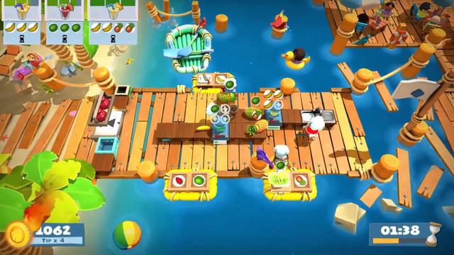 Overcooked 2 - Surf'n'Turf 1-2 (4 Players) Score: 2262