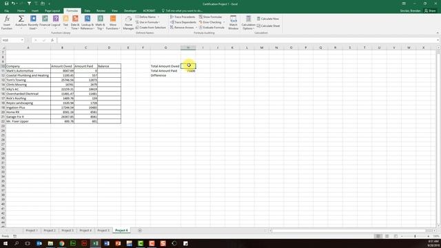 Excel 2016 Exam 77-727 - Using A Named Range