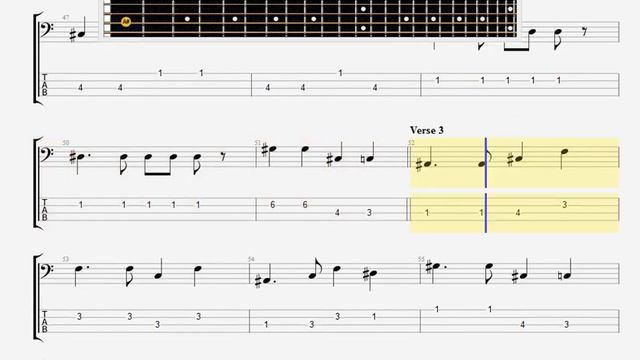Beatles The   I 'm Looking Through You BASS GUITAR TABLATURE