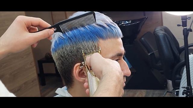 Мужская стрижка Кроп и окрашивание. Men's Haircut Crop And Haircolor.