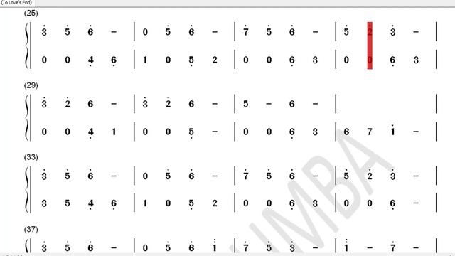 (21-key Kalimba Tabs) Futari No Kimochi - Inuyasha OST