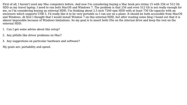 Apple: Macbook Pro Retina External HDD