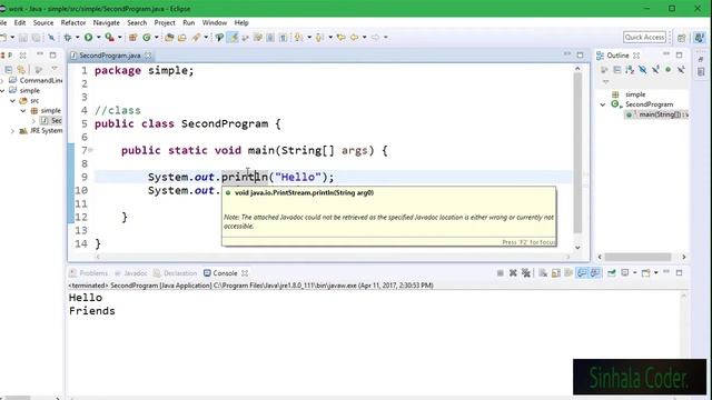 Java  Print Vs Println And What Is Comment In Java In Sinhala