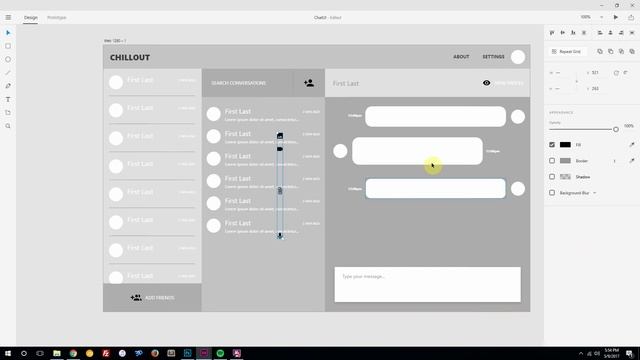 Adobe XD - Chat Messaging App Interface Design Speedart