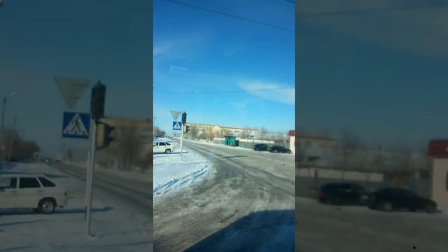 Посёлок Актас (Ақтас) - проезжаем на автобусе перекрёсток Привольная и Кржижановского 26 ноября 202