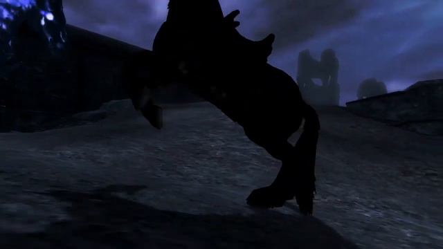 Skyrim Battles - Shadowmere Vs Arvak [Legendary Settings]