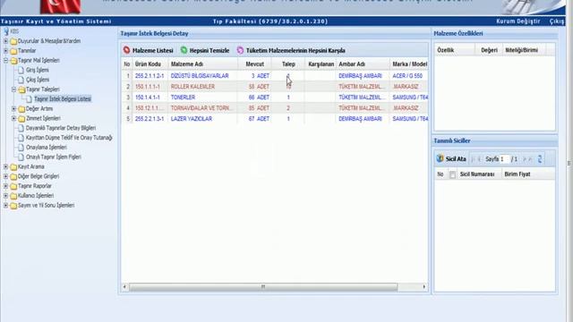Tasinir Taleplerinin Karsilanmasi