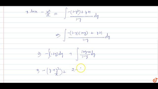 The Solution Of The Differential Equation  `(1-x^2)(1-y)dx=x Y(1+y)dy`  Is