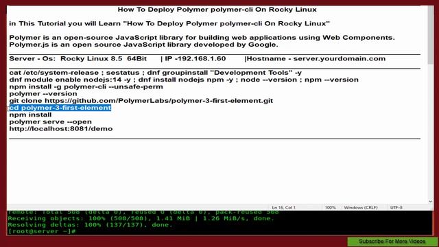 How To Deploy Polymer Polymer-cli On Rocky Linux