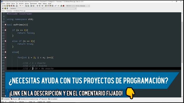 Cómo Comprobar Si Un NÚMERO Es PRIMO O No En C++ | Con Funciones | #5