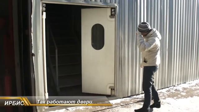 Маятниковые пластиковые двери МД Пст  Ирбис - КРАШ-ТЕСТ