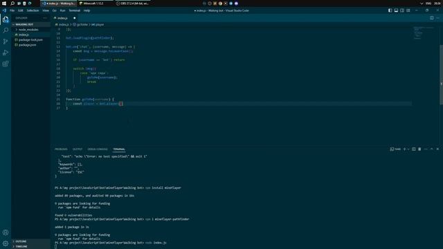 Бот маинкрафт Mineflayer | Bot Minecraft Mineflayer