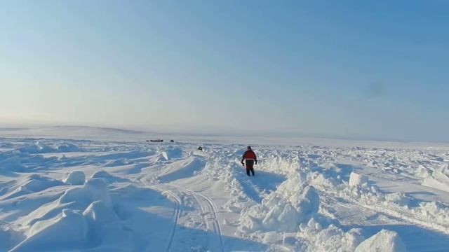 Делаем ледовую дорогу (о. Врангеля)
