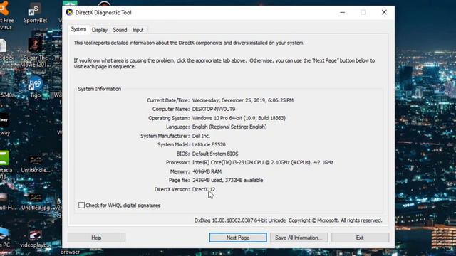 How To Display System Info Using Directx Diagnostic Tool On Windows 7/8/8.1/10