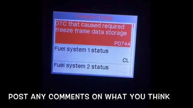 P0744 Freeze Frame From Ancel AD410 OBD2 Scanner, Any Help? NISSAN Maxima