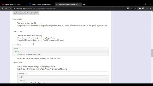 Minecraft Aternos Server Custom World | Tutorial Terrafrom Generation