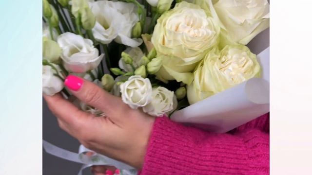 Белый авторский букет   L в корейской упаковке