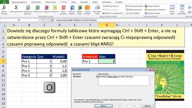 Excel - Przecięcie Domyślne Lub Błąd #ARG! Bez Ctrl + Shift + Enter - Sztuczki #45