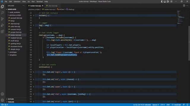 Minecraft Bot Looks At Players | Mineflayer.js Guides Ep.8