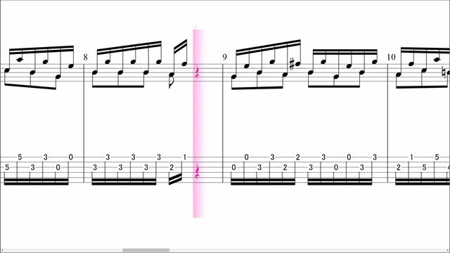 初級56 六度音程の練習曲3 Fernando Sor　(Musical Score & Tablature)