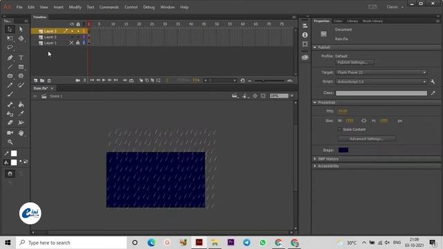 Rain Fall Animation ANIMATE CC TUTORIAL - 35