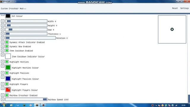 Настройки На Мод Custom Crosshair и его настройки