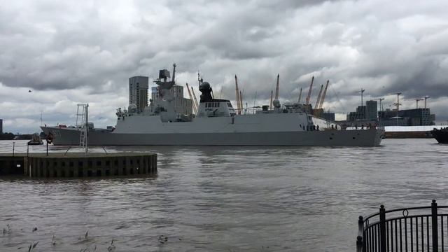 Chinese Warship Leaving London