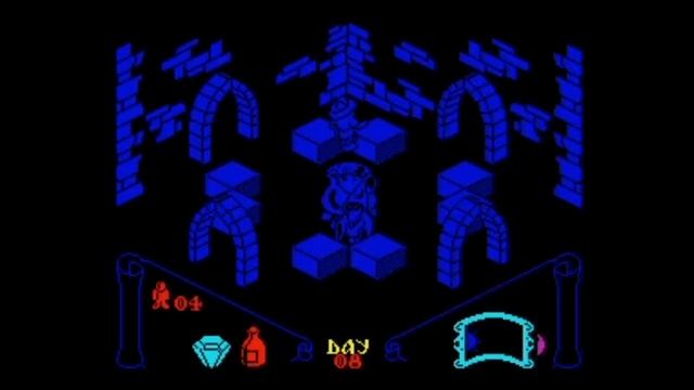 KNIGHT LORE (Deluxe/Scrolling Intro Picture/Extended GFX /2 Loading Screens)Walkthrough, ZX Spectru