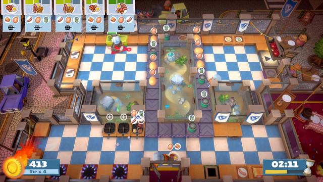 Rat Breakfast🍳 | 2-3 World Food Festival 4 Stars (3 Players) Overcooked 2, All You Can Eat