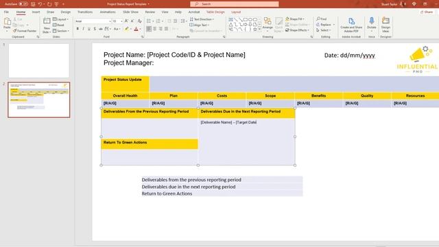 How To Make A Project Status Report Template With PowerPoint - Simple Design Tutorial
