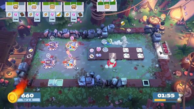 Overcooked 2 - Campfire Cook Off 1-2 - 2 Players - Score: 1332