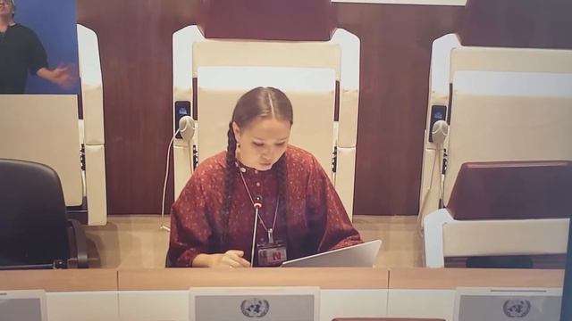 Яна Танагашева на 15 Сессии экспертного механизма по правам коренных народов. rus