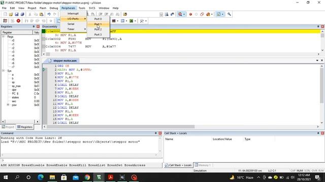 STEPPER MOTOR PROGRAMMING USING KEIL AND PROTEUS