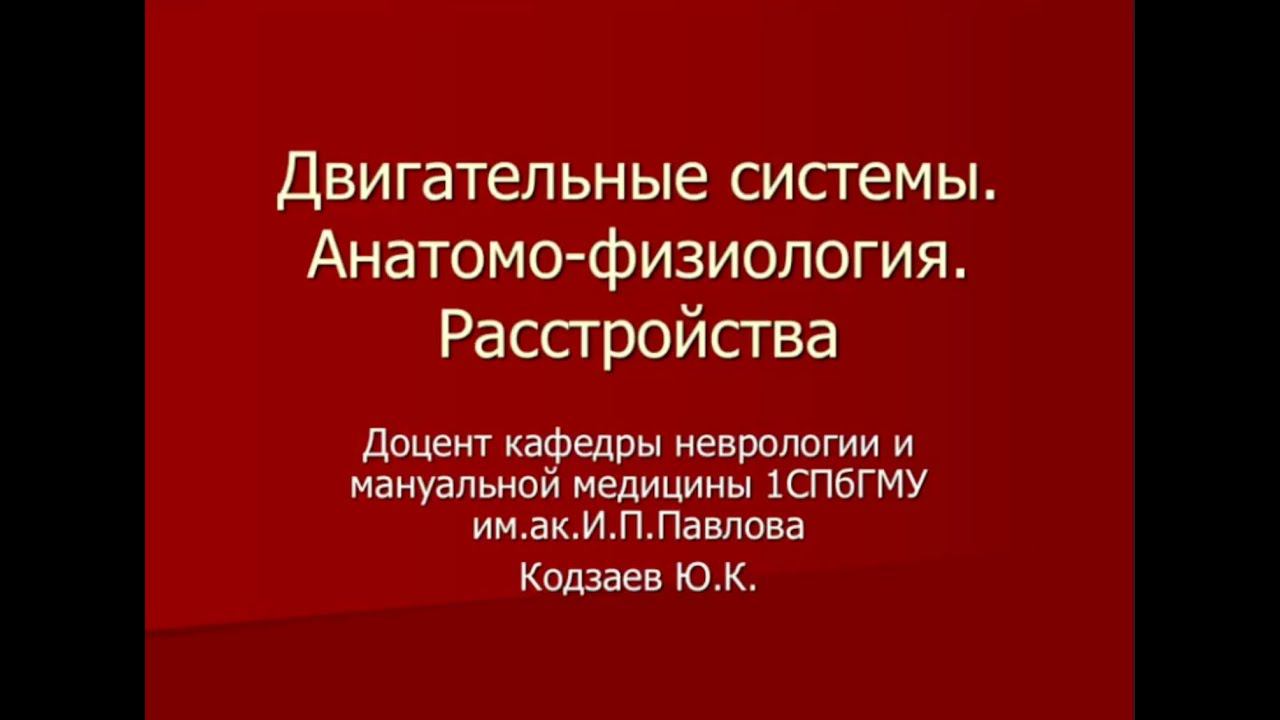 Кодзаев Ю.К. Двигательные системы. Анатомо-физиология. Расстройства.