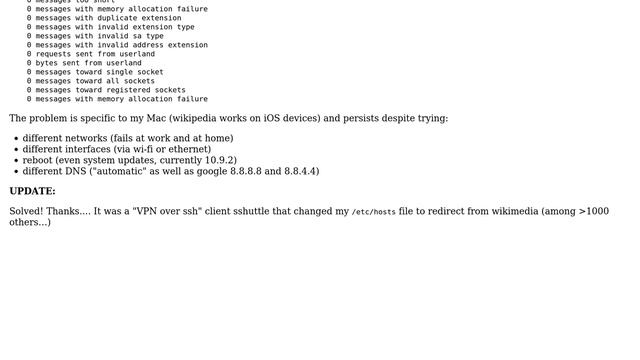 Apple: Mac Mavericks 10.9 DNS Problem With Specific Addresses