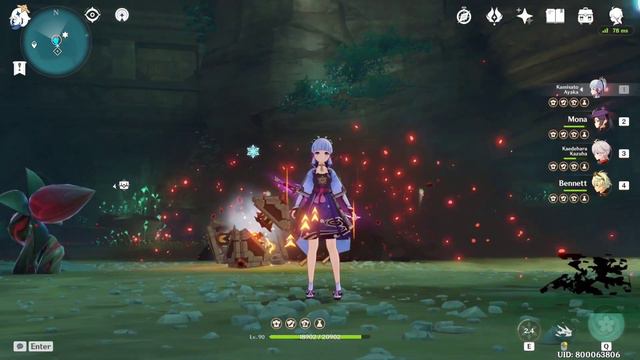 Ayaka 90LvL gameplay C0 vs Boss. Аяка против босов в Genshin Impact.